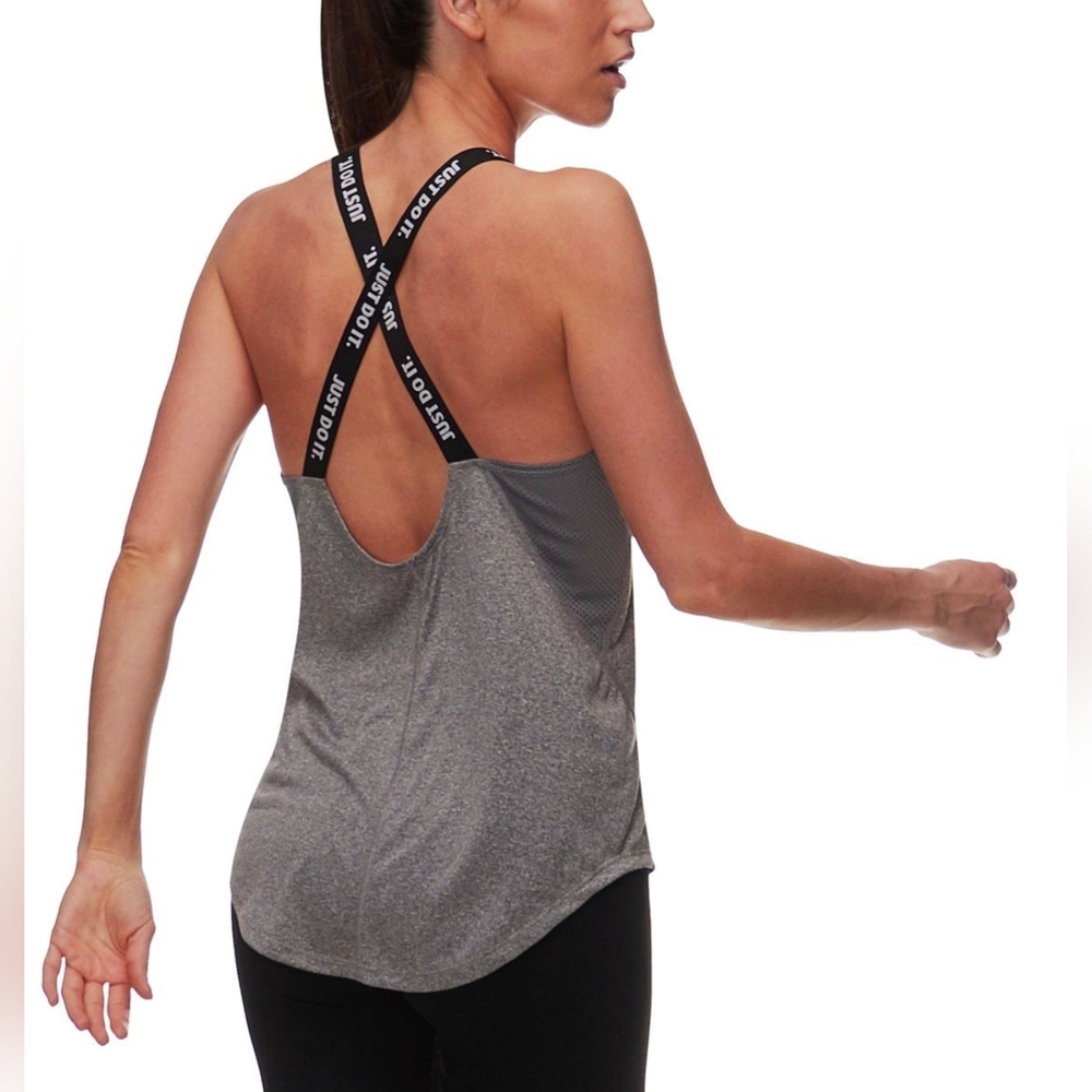 Nike Gray Dri-Fit Elastika Tank with Black Straps Size S